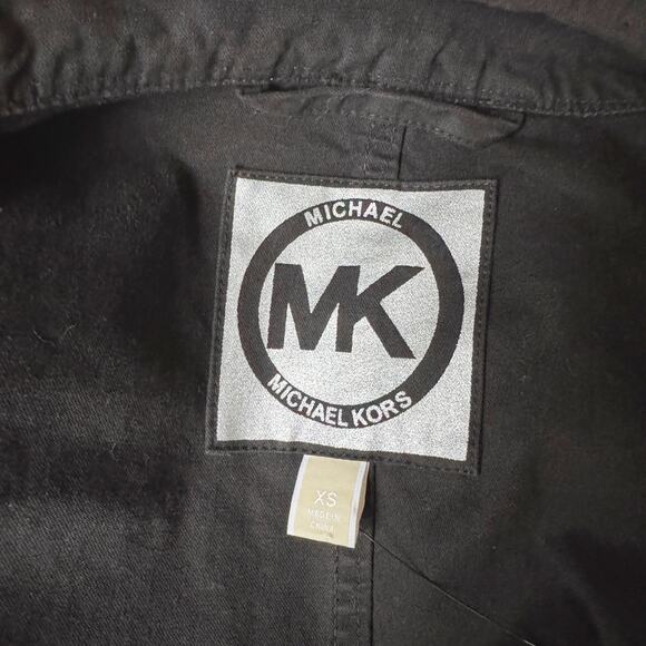 Michael Kors Embellished Washed Canvas Military Parka Black Size XS - Picture 7 of 9